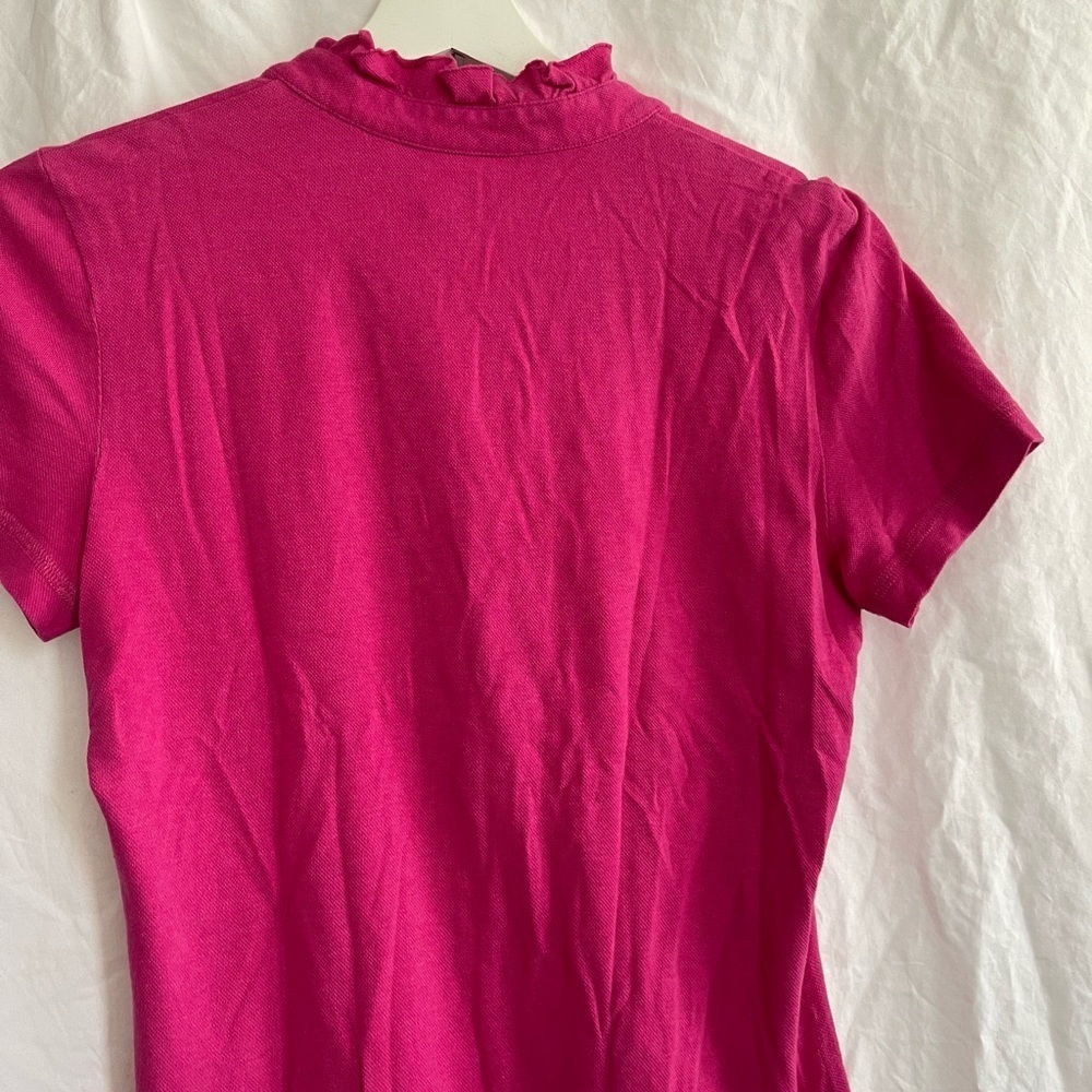 Tory Burch Fuchsia Ruffled Button-Down Shirt Size Small - Picture 11 of 14